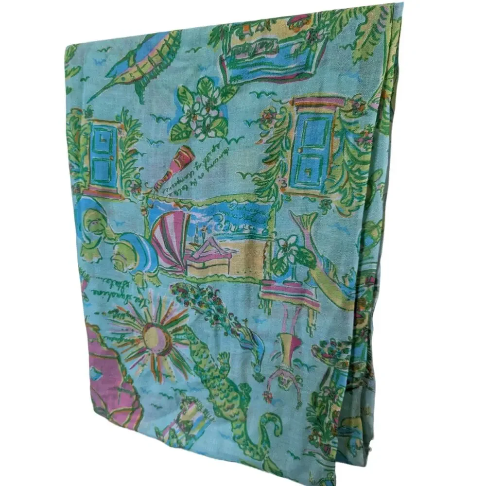 Lilly Pulizter Silk Cashmere Murfee Scarf States - Florida